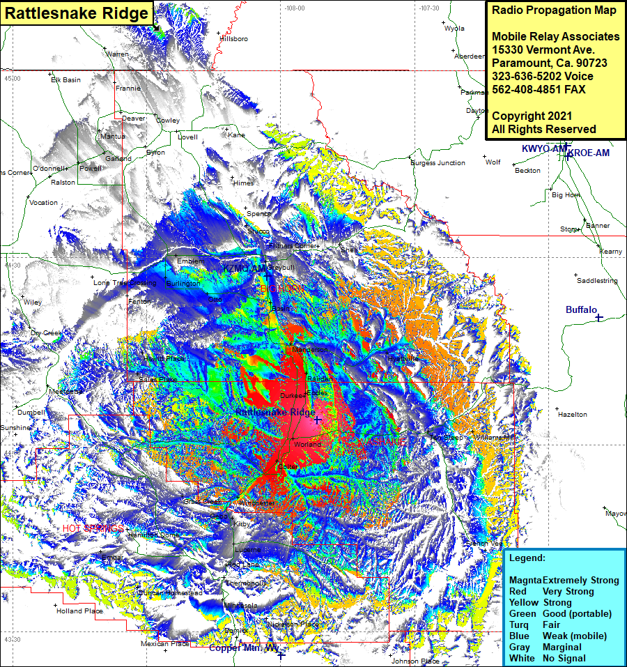 heat map radio coverage Rattlesnake Ridge